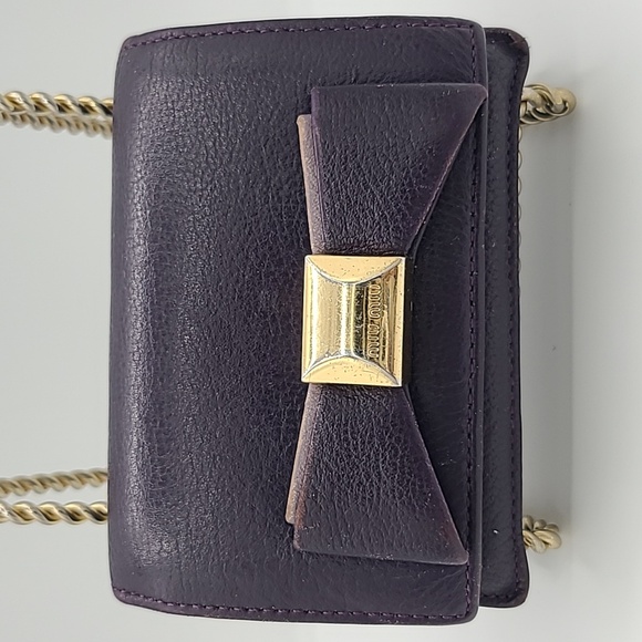 Miu Miu - purple leather bowtie card holder - Picture 1 of 10